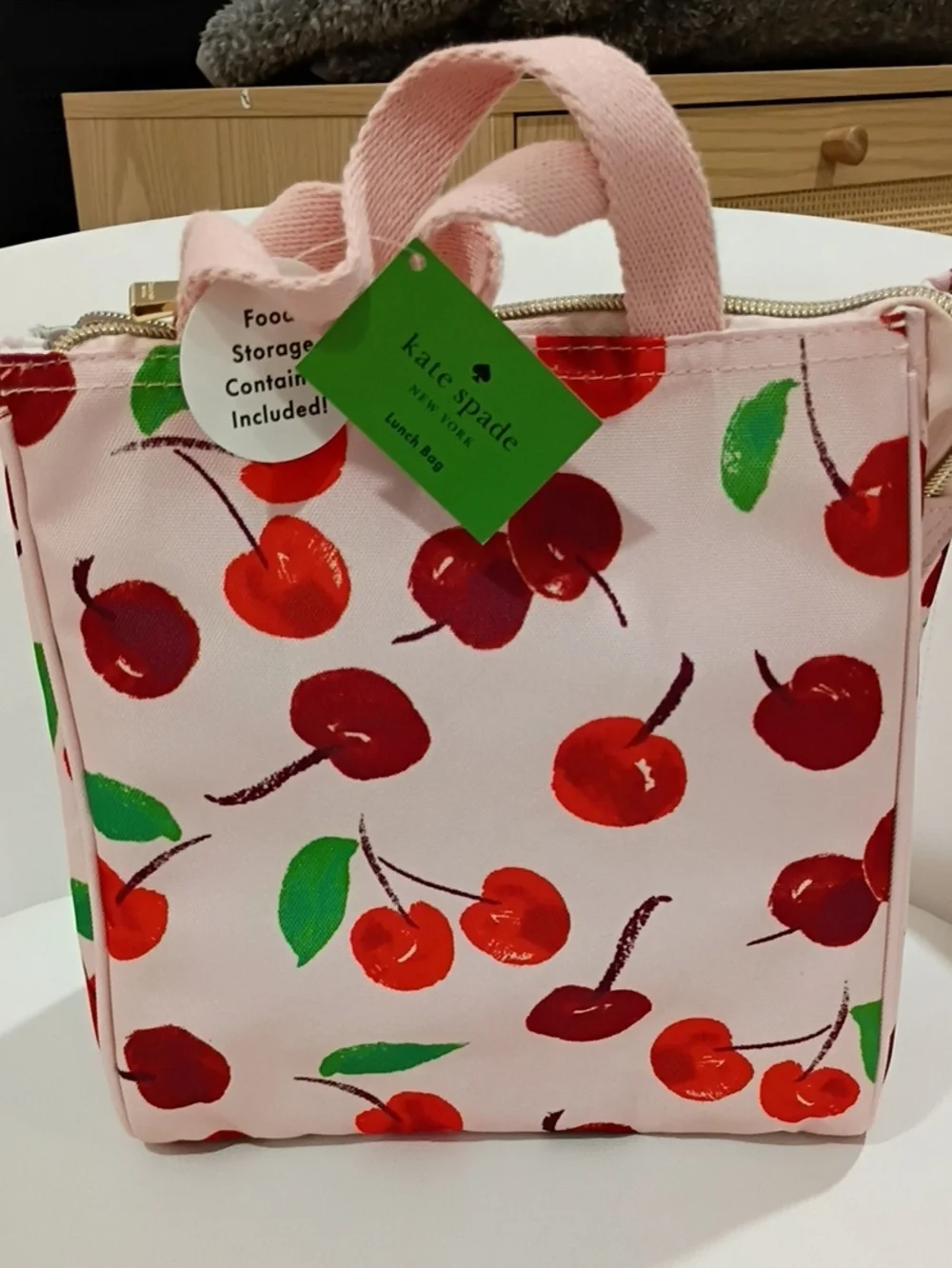 kate spade Pink Cherry-Print Lunch Tote